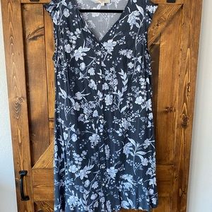 Loft Plus size 18 grey and white floral dress.